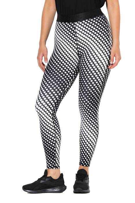 Sportovní legíny, s jemným puntíkovým motivem , rychle schnoucí, elastický pas