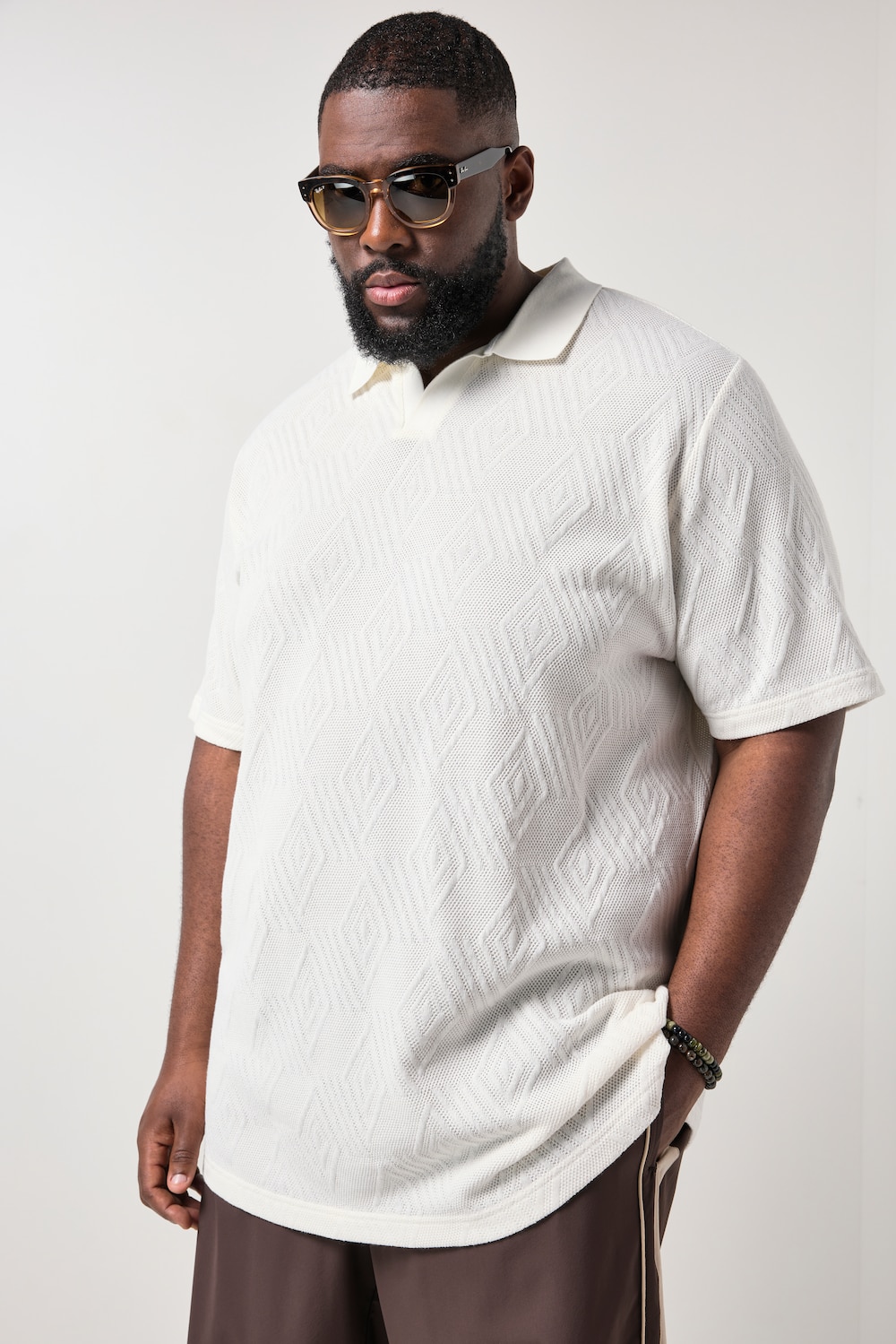 STHUGE Jacquard-Poloshirt FLEXLASTIC®, Halbarm, bis 8 XL