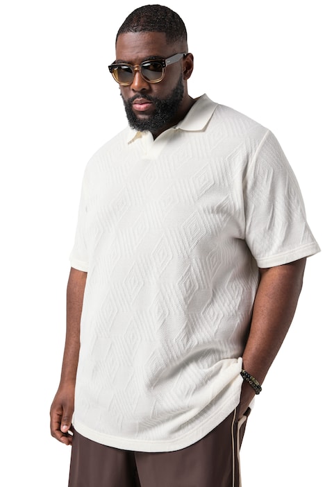 Žakárová košile STHUGE FLEXLASTIC®, krátké rukávy, do 8XL