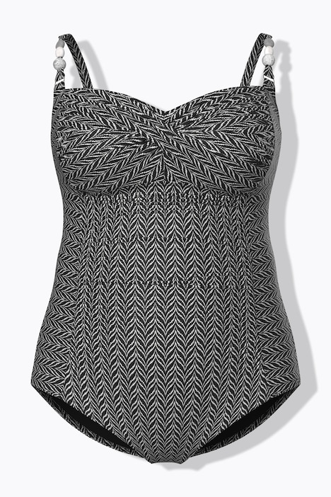 Badedrakt, taggemønster, myke kopper, struktur, drapert