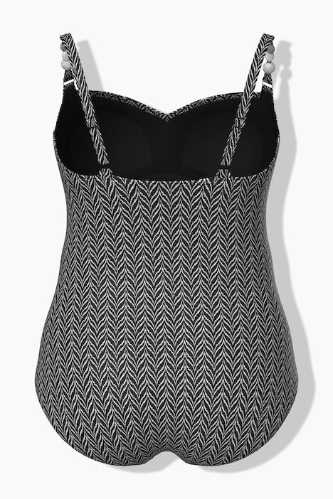 Badedrakt, taggemønster, myke kopper, struktur, drapert