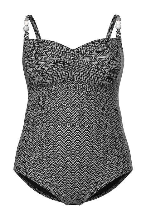 Plavky, cikcak vzor, měkké košíčky, struktura, nabírané