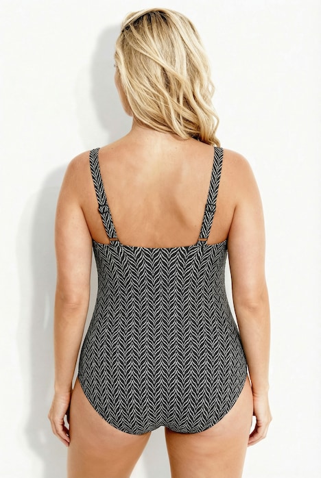 Badedrakt, taggemønster, myke kopper, struktur, drapert