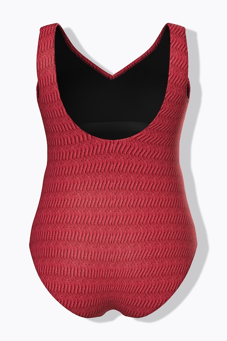 Badpak, structuur, zonder zachte cups, V-hals