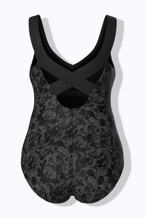 Badeanzug, gekreuzte Rückenträger, Softcups, recycelt