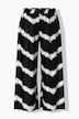 Pantalón palazzo, patrón dentado, pernera ancha, cintura elástica