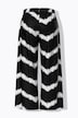Pantalón palazzo, patrón dentado, pernera ancha, cintura elástica