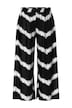Kalhoty palazzo, cikcak vzor, široké nohavice, elastický pas