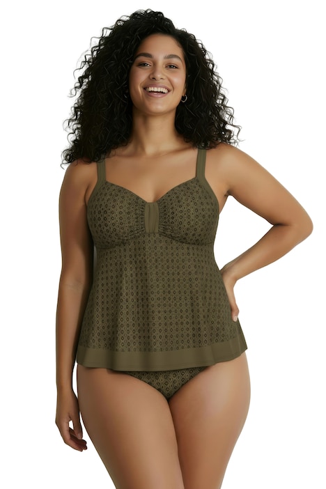 Tankini, vzorované, měkké košíčky, nastavitelná ramínka podprsenky