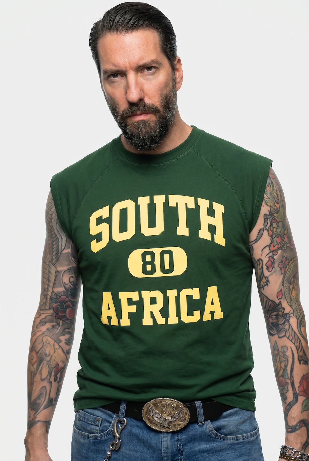 Tanktop, überschnittene Schultern, Print, bis 8 XL