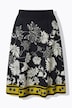 Monochromatic Flower Print Skirt