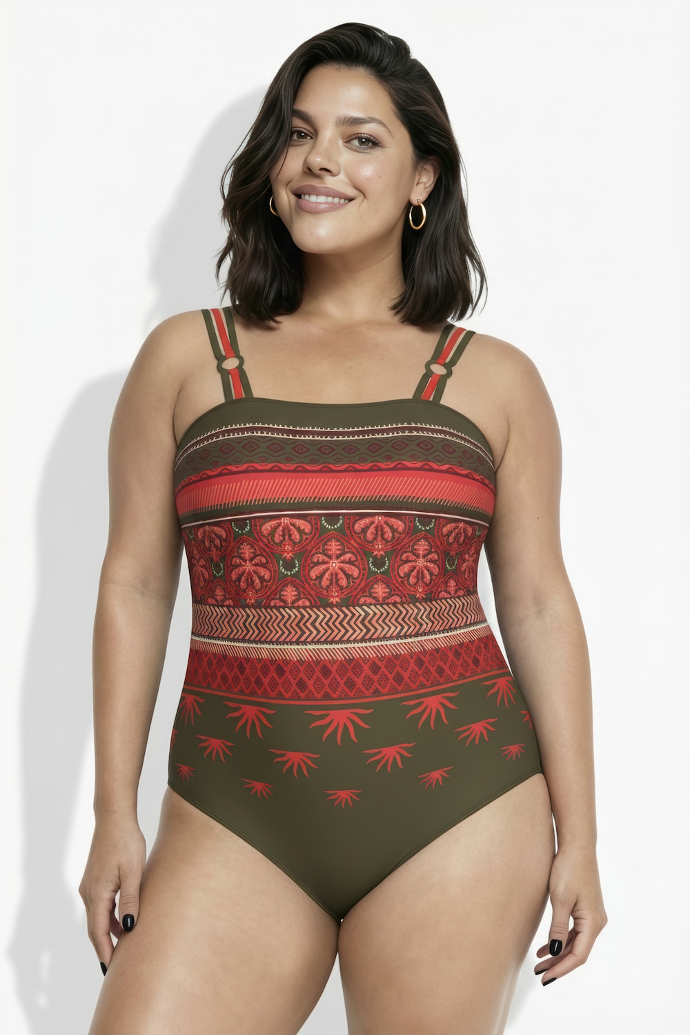 Badeanzug, Boho-Muster, Softcups, recycelt