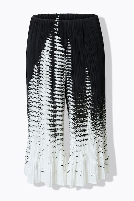 Plissee-Culotte, bedruckt, weites Bein, Elastikbund