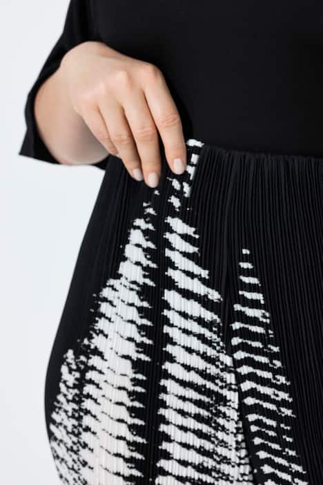 Plissee-Culotte, bedruckt, weites Bein, Elastikbund