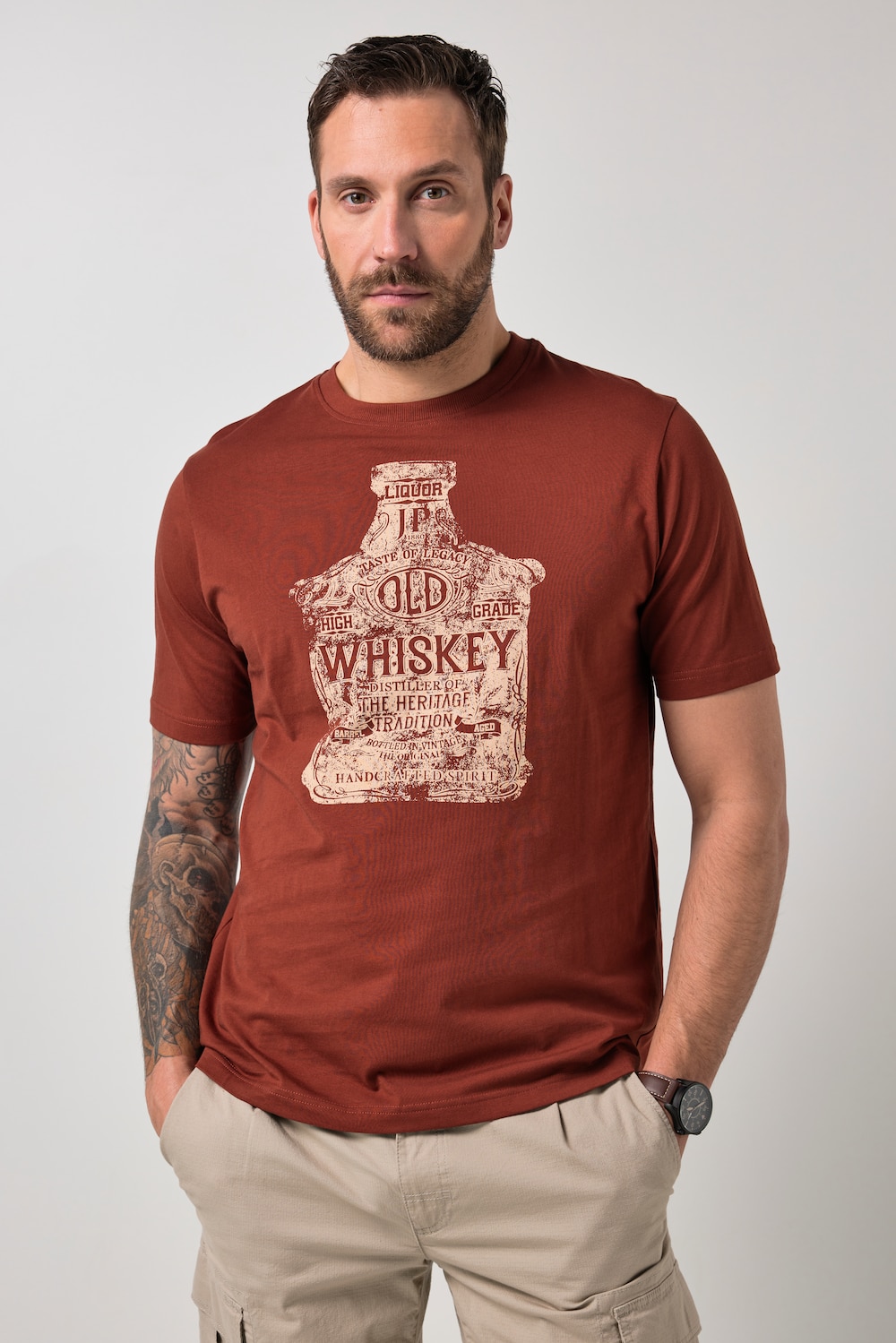 JP1880 T-Shirt, Halbarm, Print, bis 8 XL