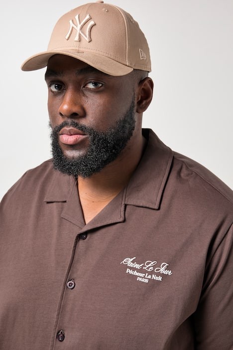 STHUGE Jerseyhemd, Halbarm, Cuba Kragen, kastiger Fit, bis 8 XL