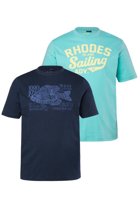 Trička, 2 kusy v balení, polo rukávy, potisk, až 8XL