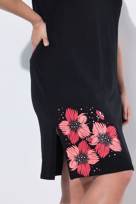 Bigshirts, 2er-Pack, Blüten, Rundhals/V-Ausschnitt, Halbarm