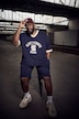 T-Shirt, Halbarm, Strick-Mesh, V-Ausschnitt, bis 8 XL