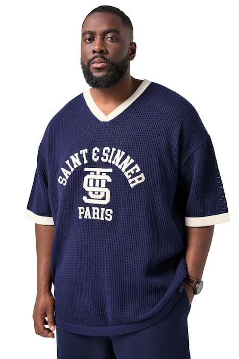 Tričko STHUGE, krátké rukávy, síťovaný úplet, výstřih do V, do 8XL