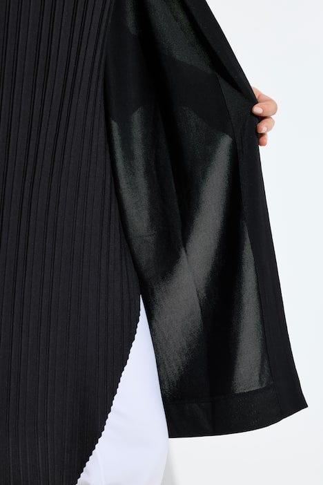 Długa gładka kurtka, kołnierz szalowy, rękaw 3/4, bez zapięcia