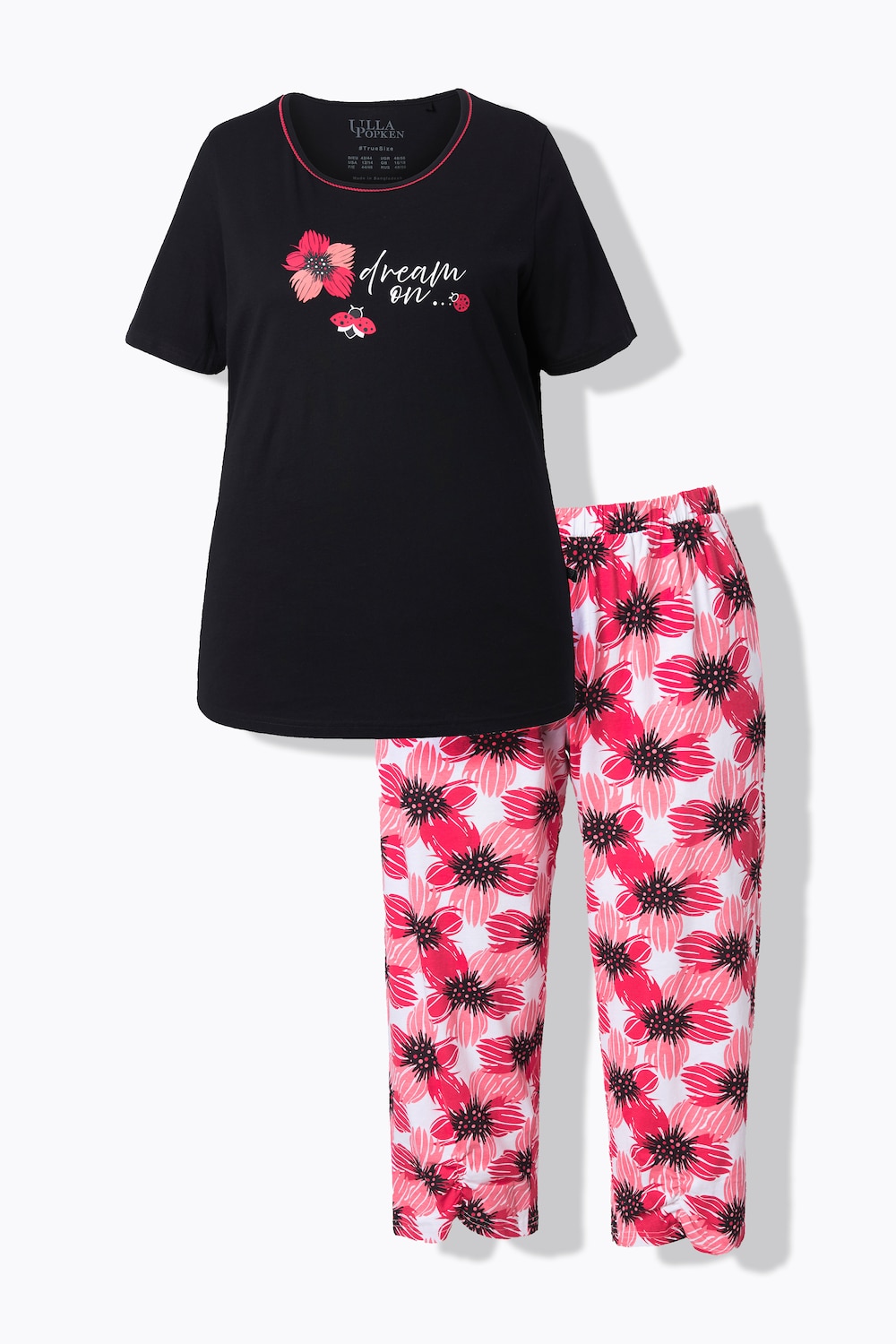 Stora storlekar Pyjamas, Dam, röd, storlek: 42/44, Bomull, Ulla Popken