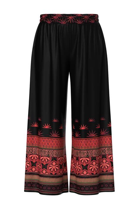 Kalhoty palazzo, bordura, široké nohavice, elastický pas