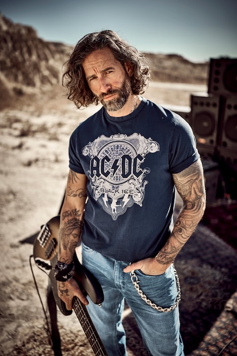 T-shirt, bandshirt, korte mouwen, print, vintage look, tot 8XL