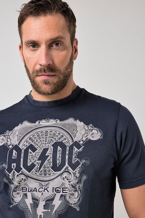 T-shirt, bandtröja, halvlång ärm, print, vintagelook, upp till 8 XL