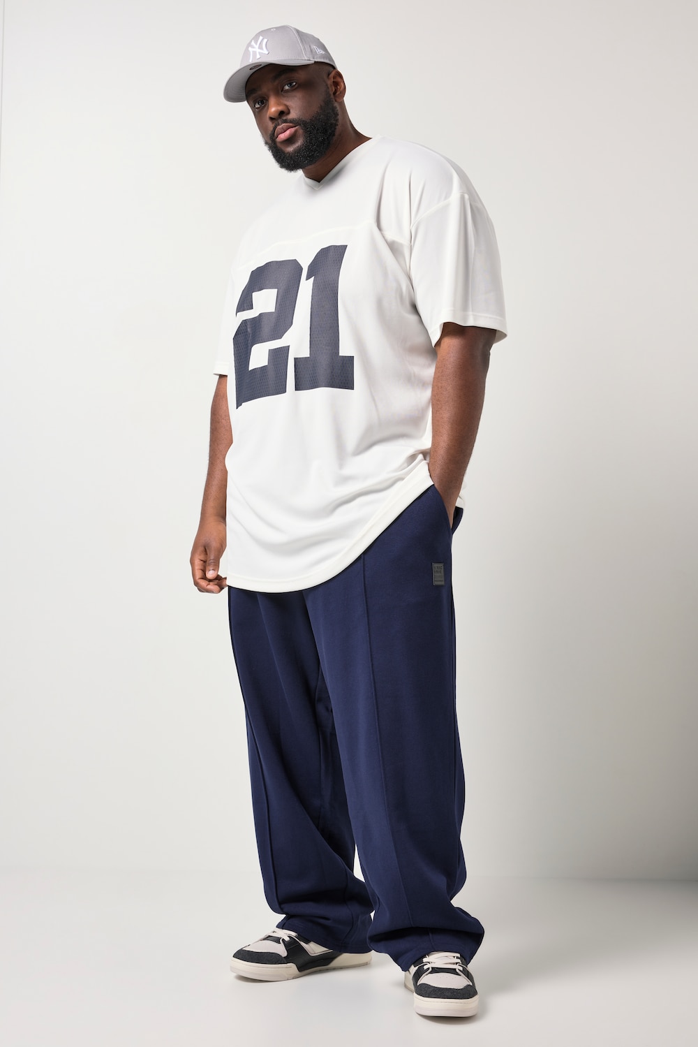 Stora storlekar T-shirt, Her, vit, storlek: XL, Polyester, STHUGE