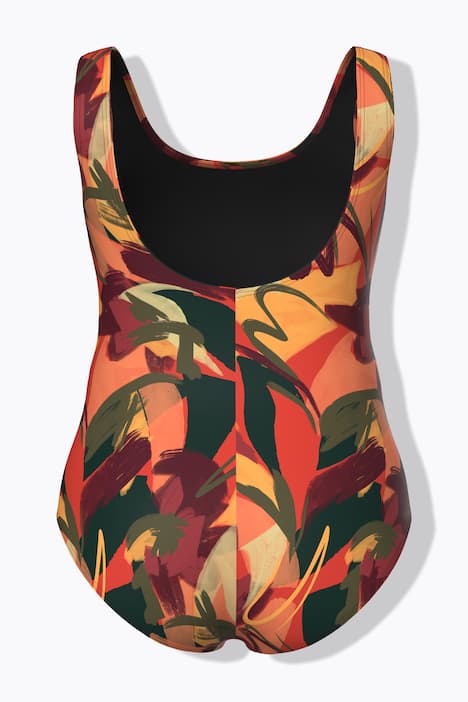 Autumn Brushstroke Print Swimsuit