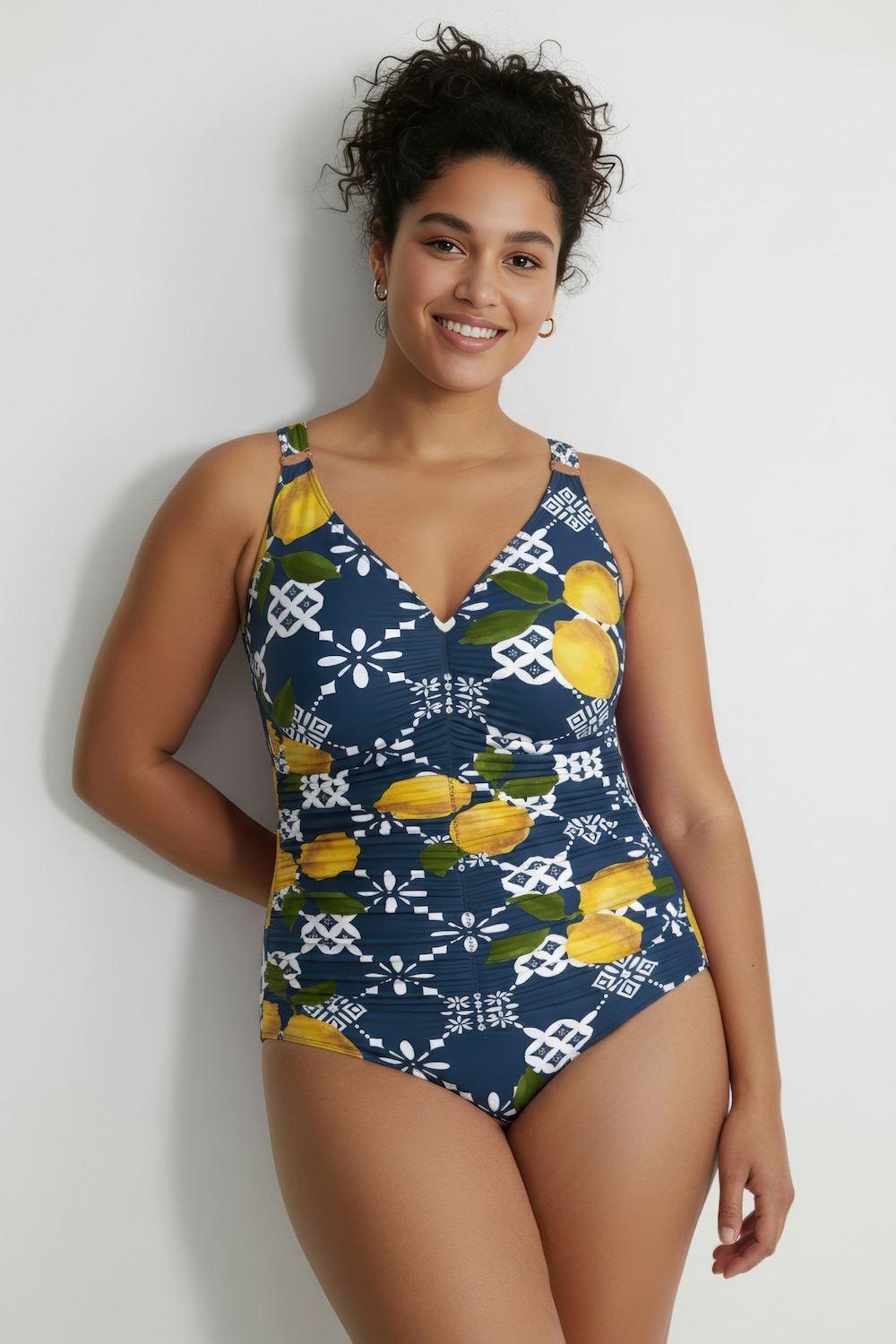 Badeanzug, Zitronen, Softcups, Zierringe, recycelt