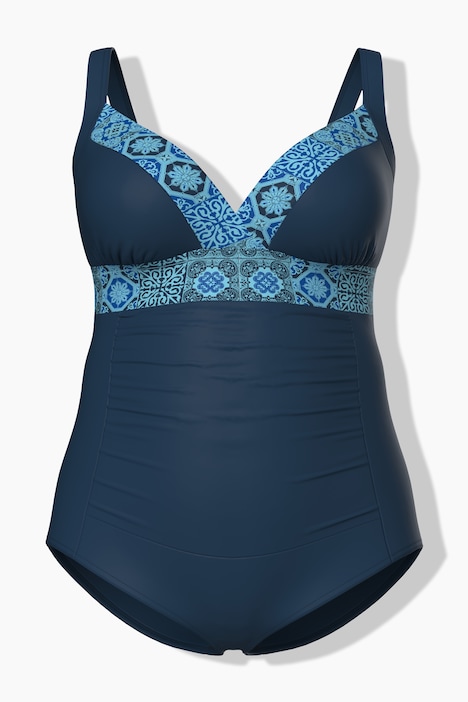 Maillot de bain à bonnets souples, bretelles ajustables, motif mosaïque