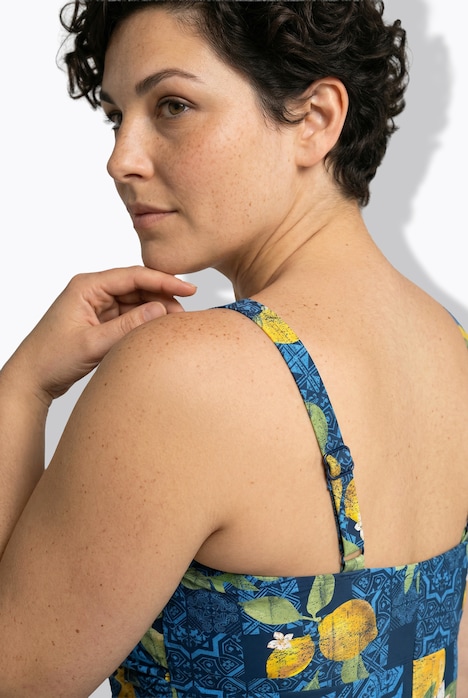 Badeanzug, Zitronen, Softcups, Herzausschnitt, Schleife