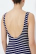 Badpak, strepen, zonder zachte cups, ronde hals