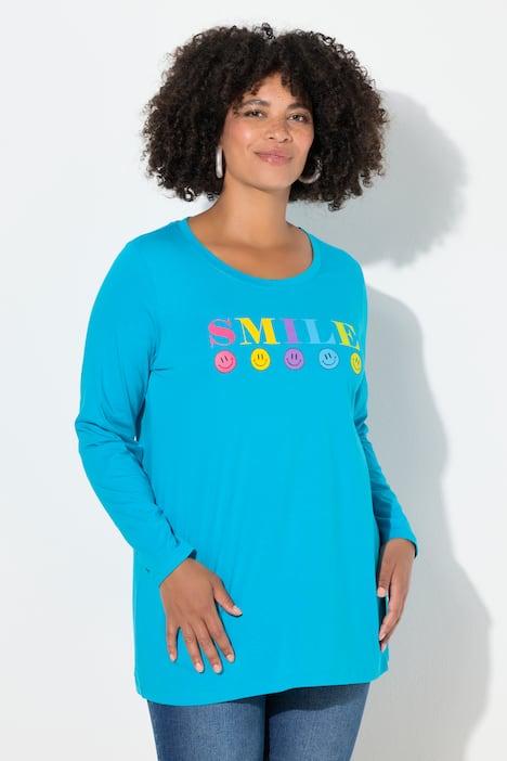 T-Shirt, bequeme Passform, SMILE Motiv