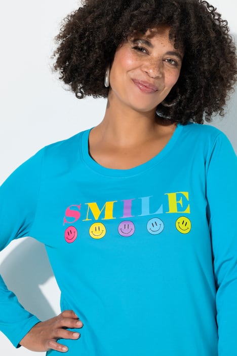T-Shirt, bequeme Passform, SMILE Motiv