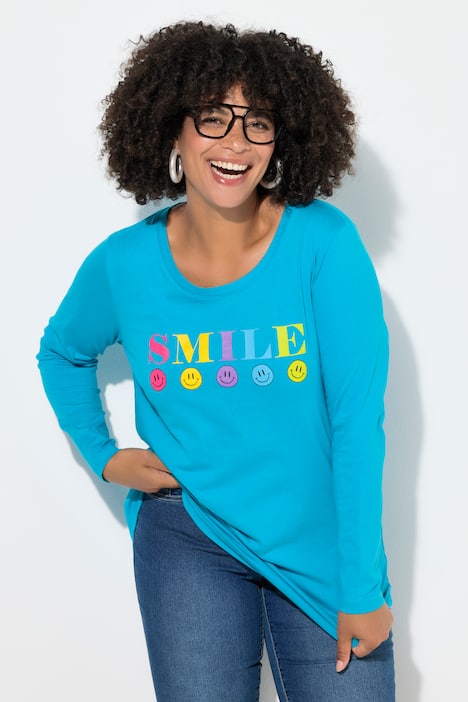 T-Shirt, bequeme Passform, SMILE Motiv