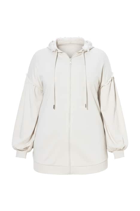 Mikina, volný střih, kapuce s třpytivými květy