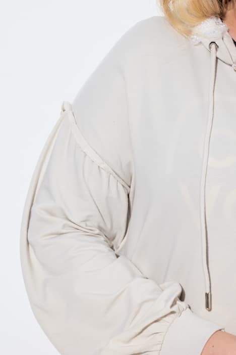 Sweatjacke, Loose Fit, Kapuze mit Glitzer-Blüten