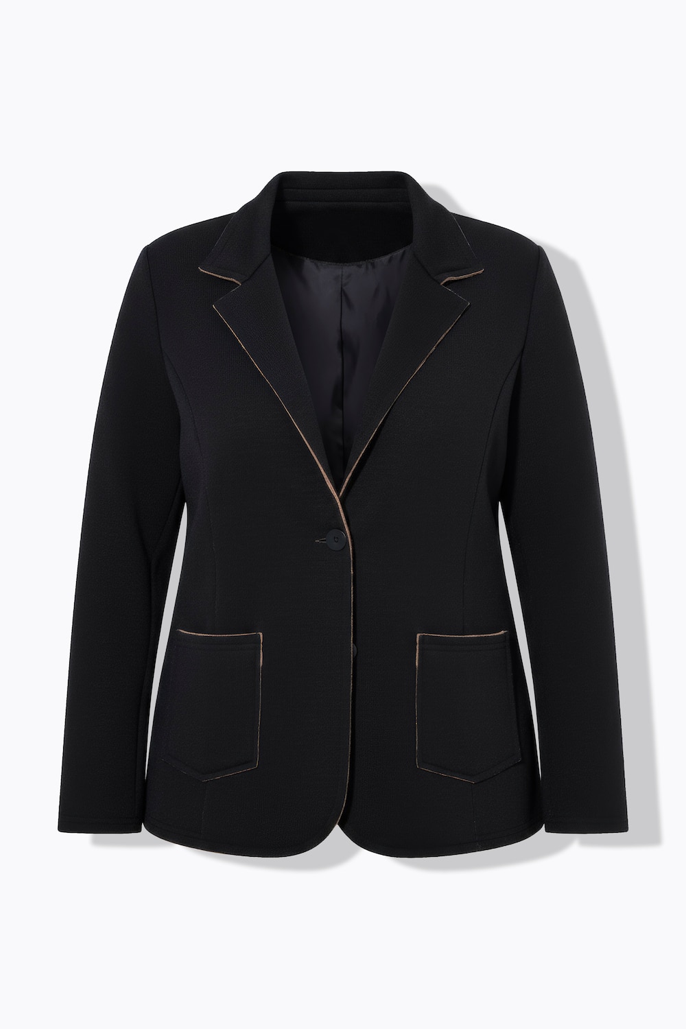 Stora storlekar Finstickad kavaj, Dam, svart, storlek: 52, Polyester/Viskos, Mia Moda
