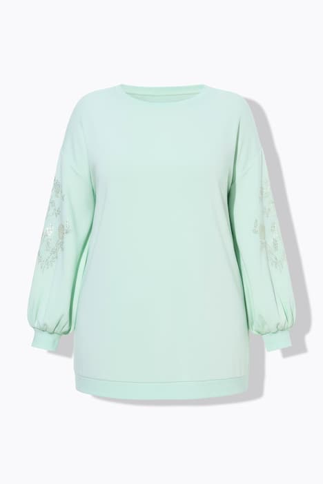 Sweatshirt, Ballon-Langarm mit glitzernder Applikation