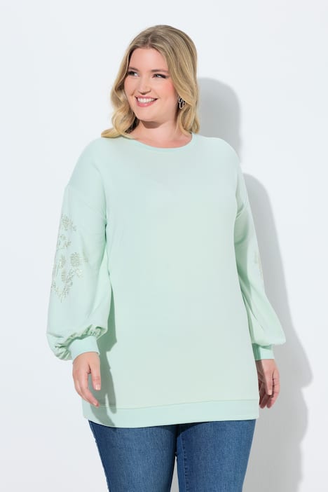 Sweatshirt, Ballon-Langarm mit glitzernder Applikation