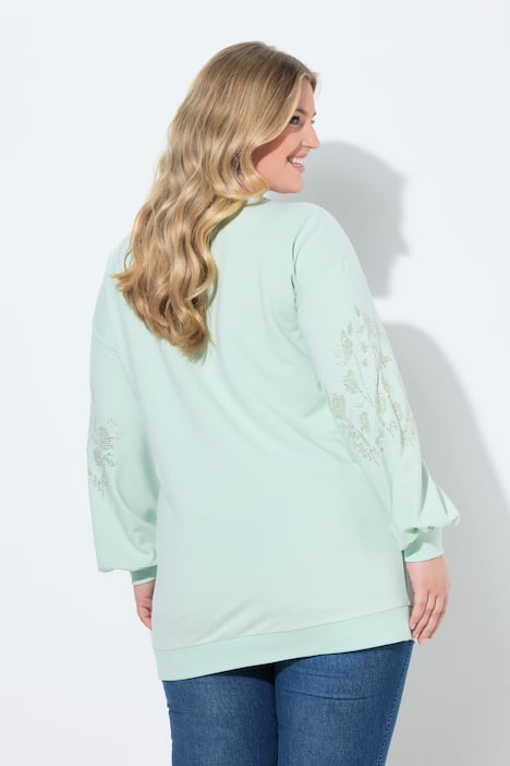 Sweatshirt, Ballon-Langarm mit glitzernder Applikation