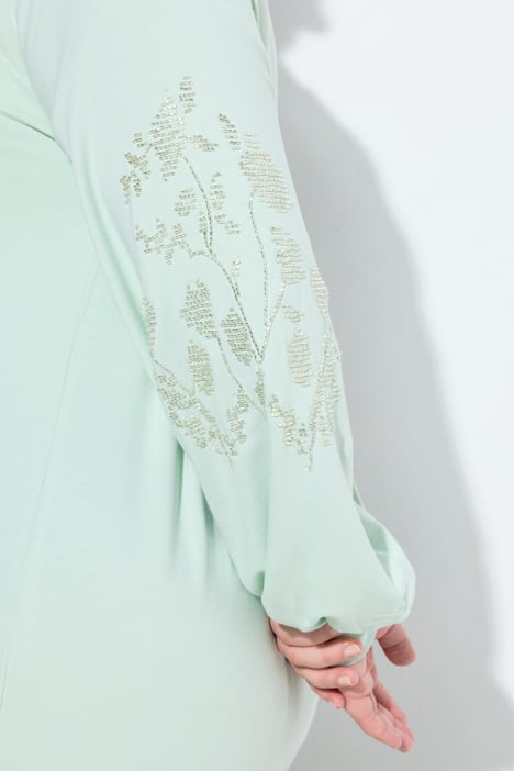 Sweatshirt, Ballon-Langarm mit glitzernder Applikation