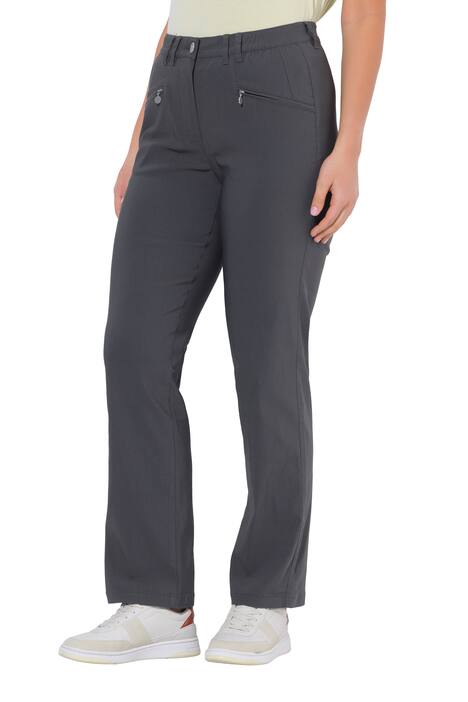 Bengalínové kalhoty Mony s úzkými kónickými nohavicemi a kapsami na zip