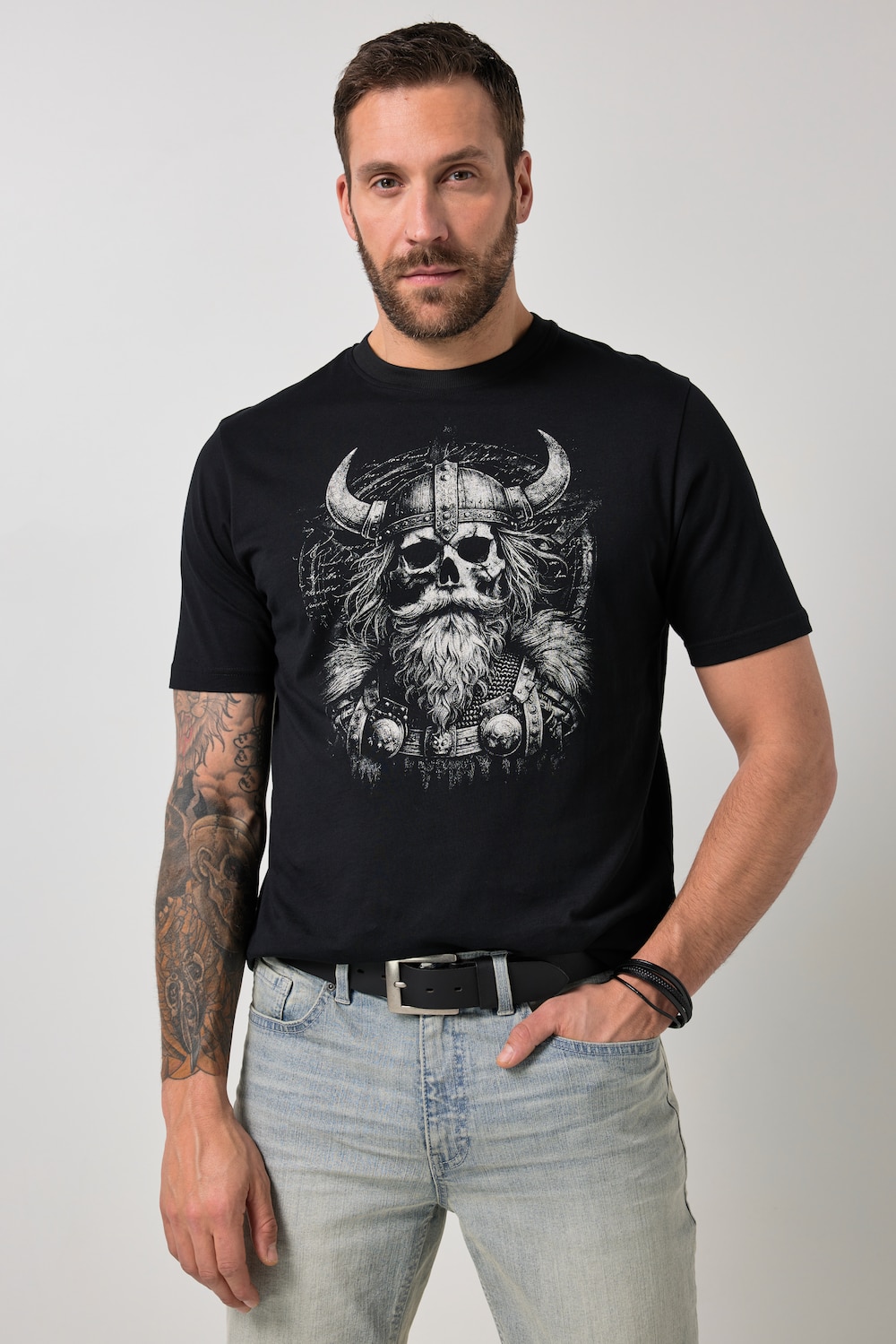 Stora storlekar T-shirt, Her, svart, storlek: 3XL, Bomull, JP1880