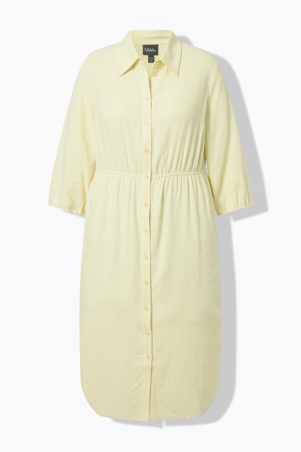 Stora storlekar Skjortklänning, Dam, beige, storlek: 62/64, Viskos/Linne, Ulla Popken