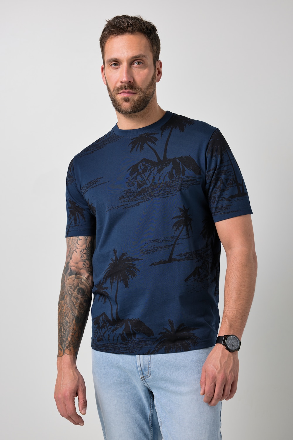 T-Shirt, Alloverdruck, Halbarm, bis 8 XL