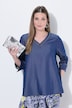 Lyocell-Blusenshirt, Jeansoptik, V-Ausschnitt, 3/4-Arm